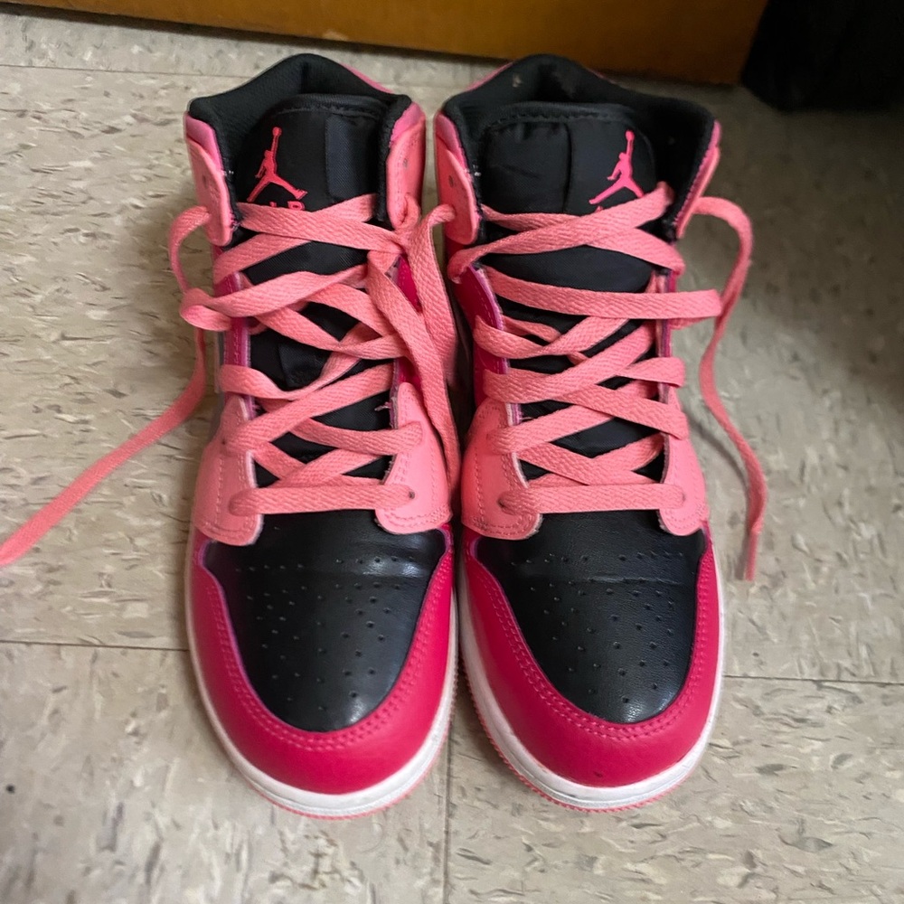 Jordan Women's Pink and Black Sneakers - Picture 2 of 4